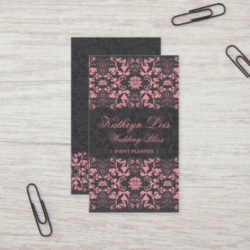 Damask Swirls Lace Licorice Custom Profile Card / Business Card