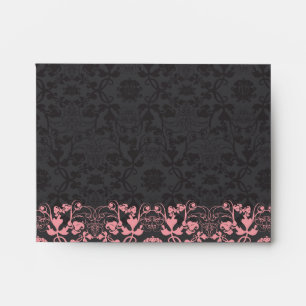 Damask Swirls Lace Licorice Wedding Envelope