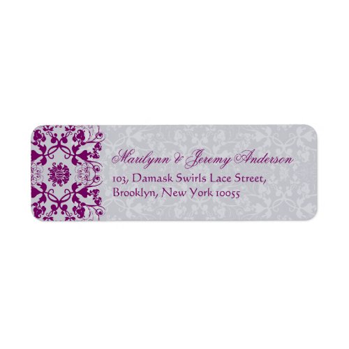 Damask Swirls Lace Orchid Custom Label