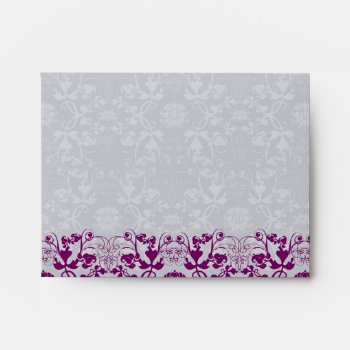 Damask Swirls Lace Orchid Custom Wedding Envelope by fatfatin_blue_knot at Zazzle
