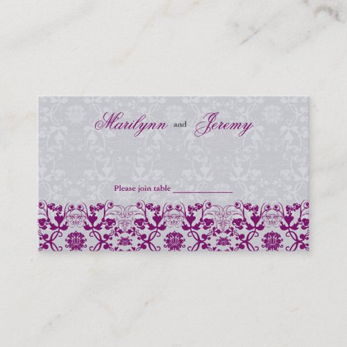 Damask Swirls Lace Orchid Guest Place Card Business Card Templates