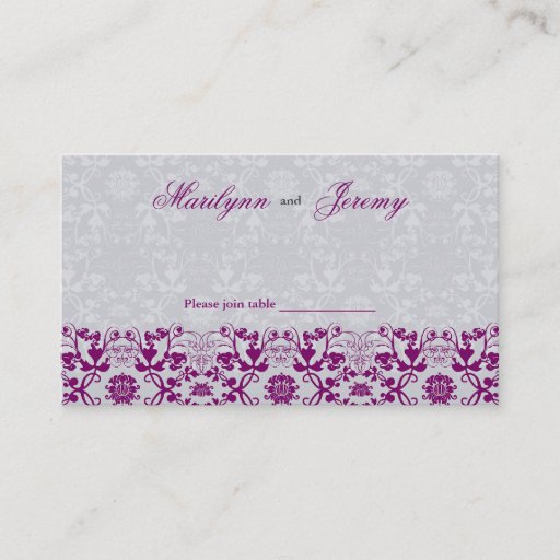 Customizable Damask Swirls Lace Orchid Guest Place Card Business Card Templates