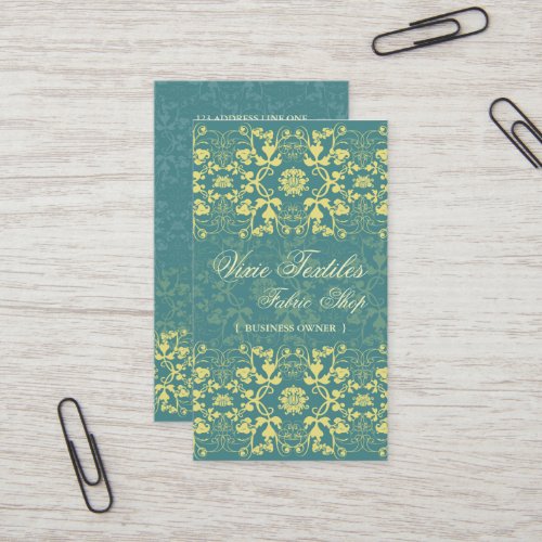 Damask Swirls Lace Peacock Custom Profile Card Business Card Templates
