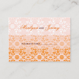 Damask Swirls Lace Sorbet Custom Escort Place Card