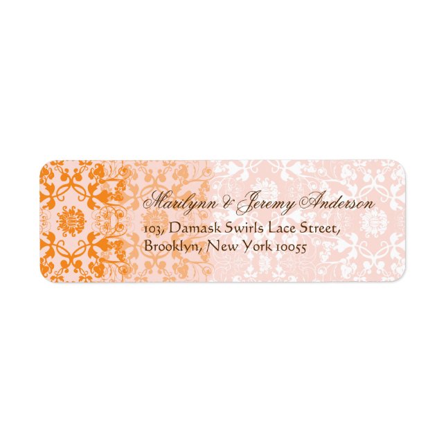 Damask Swirls Lace Sorbet Custom Label (Front)