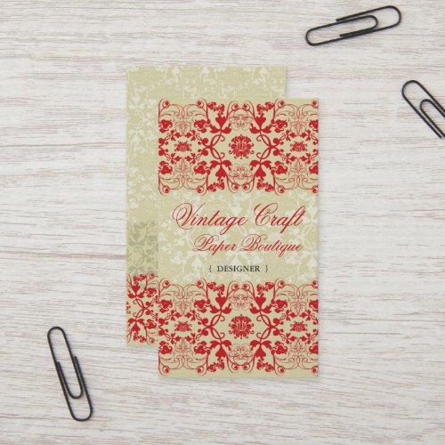 Damask Swirls Lace Spice Custom Business Card
