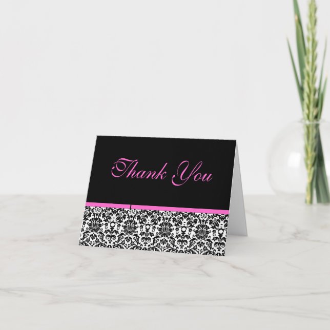 Damask Thank You Card (Front)