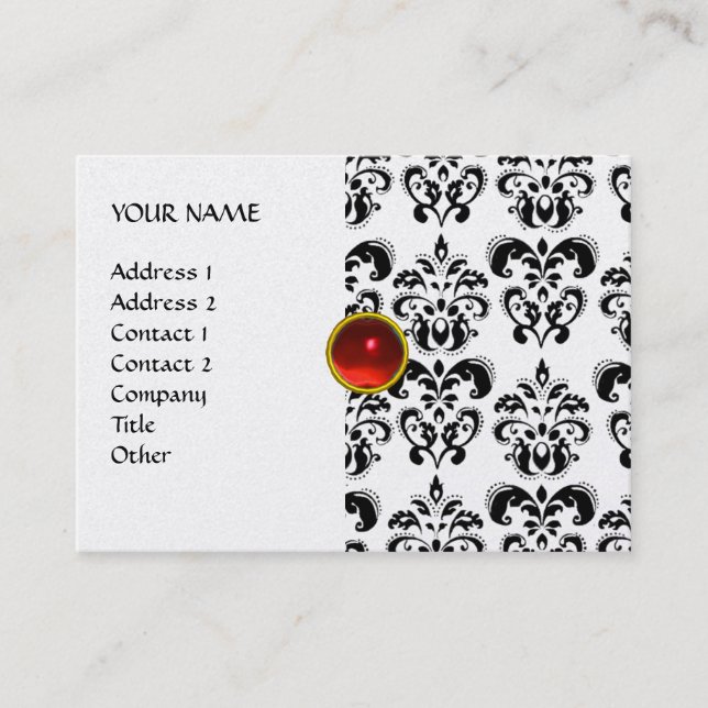 DAMASK THREEGEM  pearl Business Card (Front)