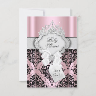 Damask & Tiara Princess Baby Shower Invitation