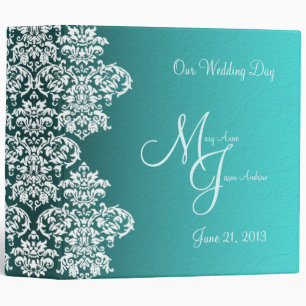Damask Turquoise Wedding Binder