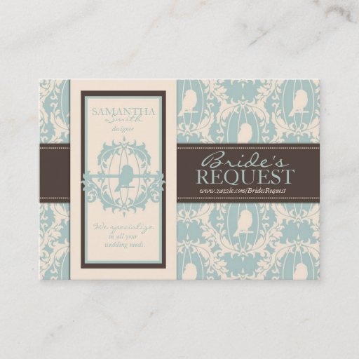 Customizable Damask Tweets Business Card
