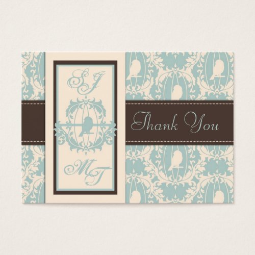 Damask Tweets TY Notecard Business Card Templates