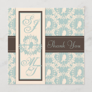 Damask Tweets TY Square Thank You Card
