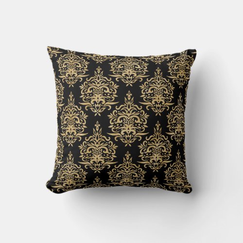 Damask Two_Sided Monogram Throw Pillow