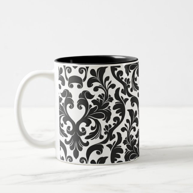 Damask Two-Tone Coffee Mug (Left)
