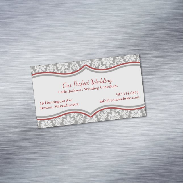 Damask Victorian Business Card Magnet (In Situ)