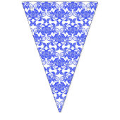 Damask vintage blue white chinoiserie ginger jar bunting flags (Third Flag)