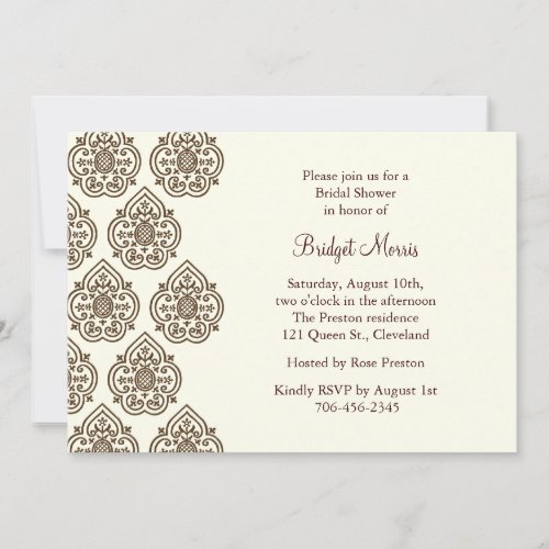 Damask Vintage Bridal Shower Invitation