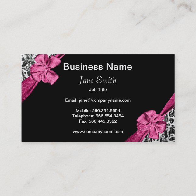 Damask Vintage Floral Business Cards (Front)