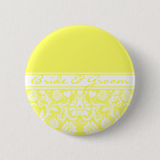Damask Vintage Floral Wedding Matching Favors Pinback Button