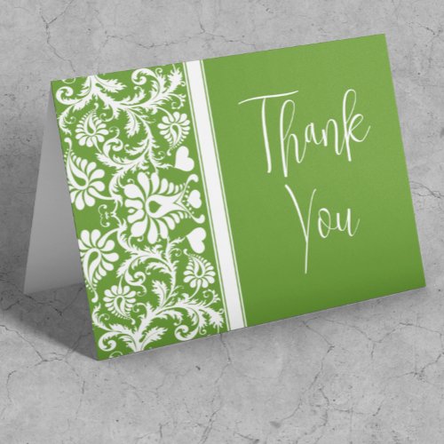 Damask Vintage Floral Wedding Matching Favors Thank You Card