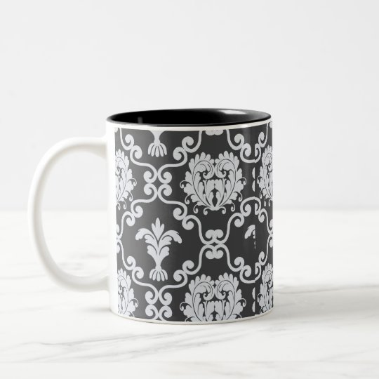 Damask vintage paisley wallpaper floral pattern Two-Tone coffee mug