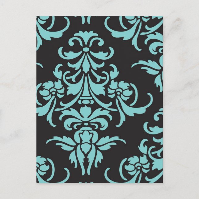 Damask vintage wallpaper pattern postcard (Front)