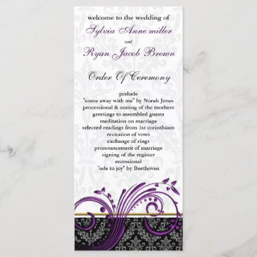 damask violet Wedding program
