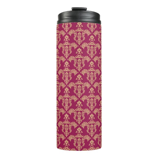 Damask wallpaper 4 thermal tumbler (Front)