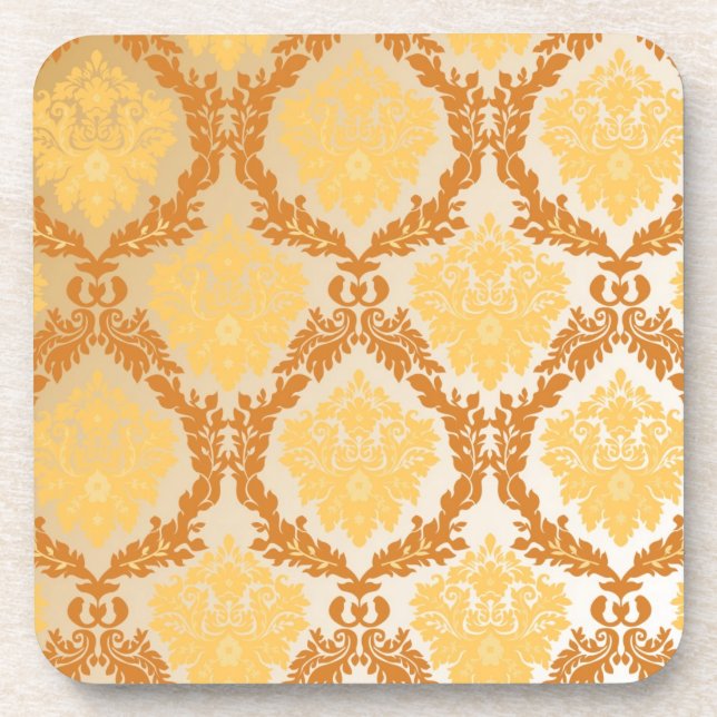 Damask wallpaper 5 beverage coaster (Front)