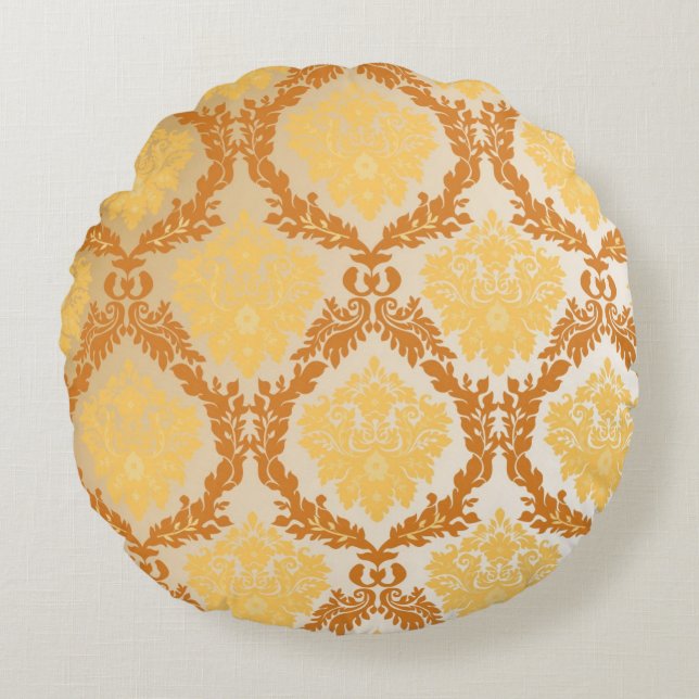 Damask wallpaper 5 round pillow (Front)