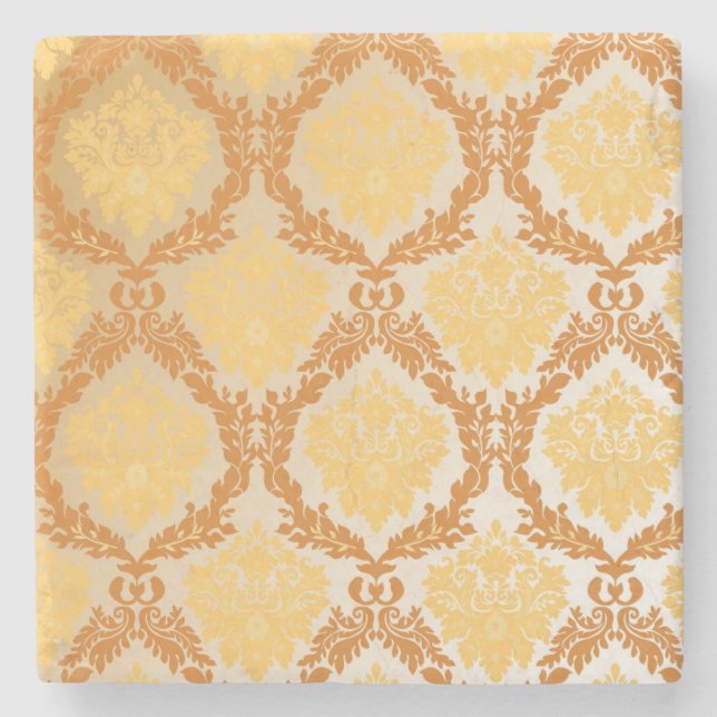 Damask wallpaper 5 stone coaster (Front)