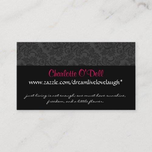 damask; website marketing business cards