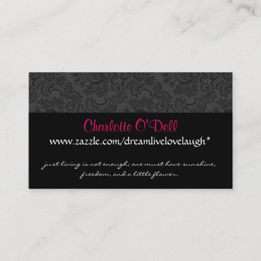 Customizable damask; website marketing business cards