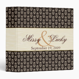 Damask Wedding/Anniversary Planner 3 Ring Binder