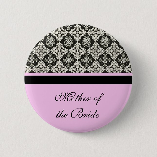 damask wedding button. for mother, sister, brother button (Front)