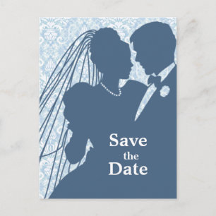 Damask Wedding Couple STD Postcard