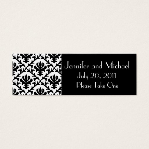 Customizable Damask Wedding Favor Gift Tags Business Card Template