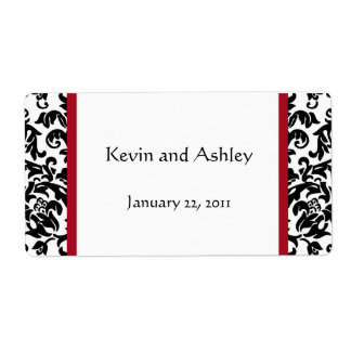 Damask Wedding Favor Labels