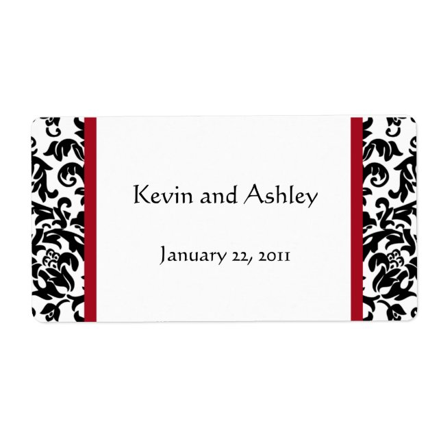 Damask Wedding Favor Labels (Front)