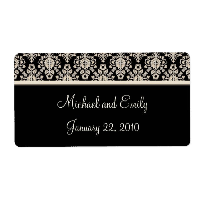 Damask Wedding Favor Labels (Front)
