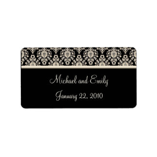 Damask Wedding Favor Labels