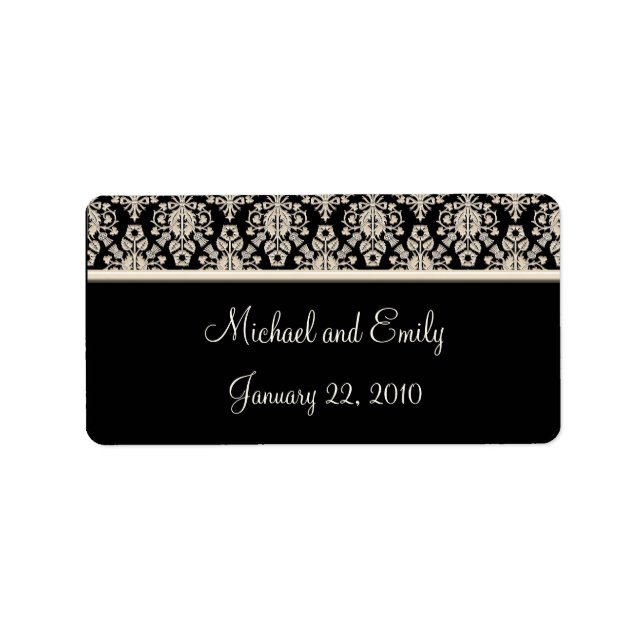 Damask Wedding Favor Labels (Front)