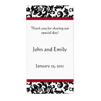 Damask Wedding Favor Labels