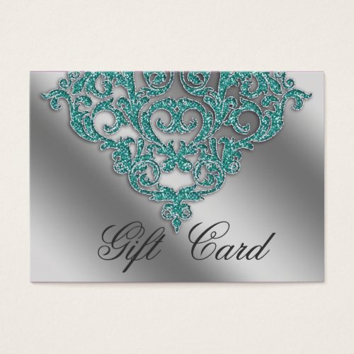 Damask Wedding Gift Registration Card Teal Blue Business Card Template