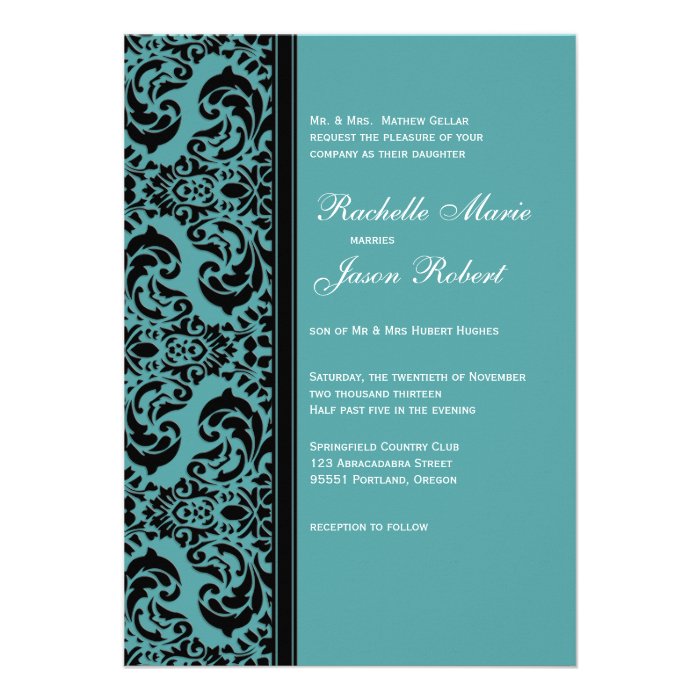 Damask  Wedding Invitation Announcement II