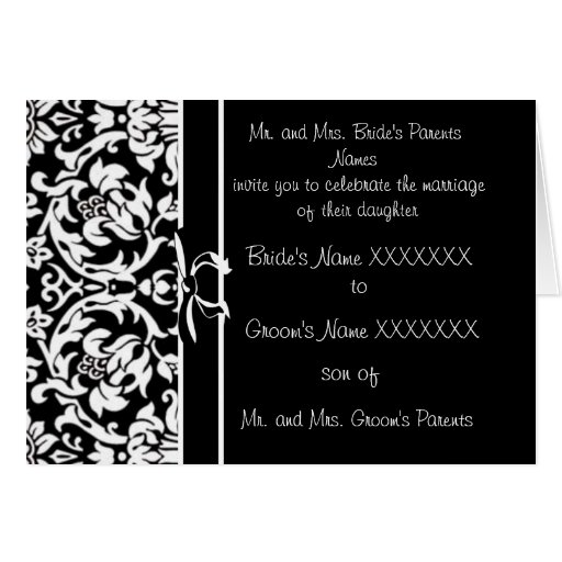 Damask Wedding Invitation Black - Damask Wedding Invitation Black And White Card Rc510f5d004504989844875d4134b218a Xvuak 8byvr 512 