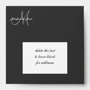 Damask Wedding Invitation Envelopes Black
