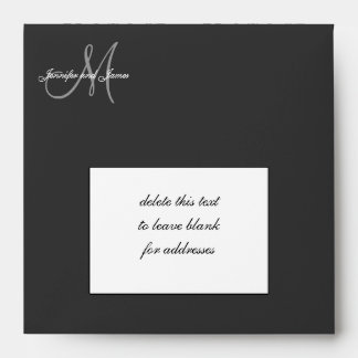 Damask Wedding Invitation Envelopes Black
