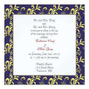 Bride And Groom Parents Wedding Invitations | Zazzle